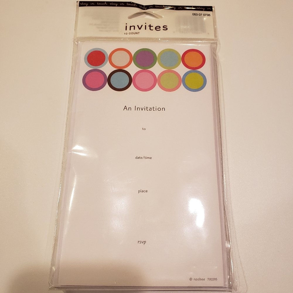 Party Invitations with Envelopes, 10 Count